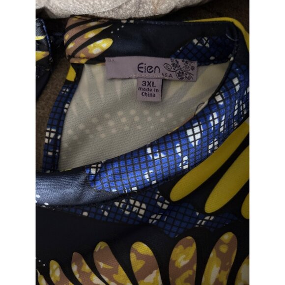 Womens Multicolor Long Dress 3XL By Eien Hippie Fairy 2 layer Sleeves Floral - Picture 6 of 10